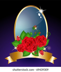 Vector Red roses card