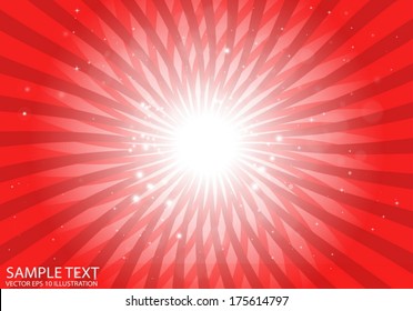 Vector red   rotating space vortex  background illustration - Vector background red burst template illustration 