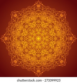 Vector red round ornament background