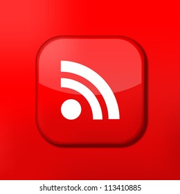 Vector red rss icon. Eps10. Easy to edit