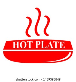 Vector Red Rubber Stamp, Hot Plate, isolated on white
