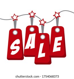 Vector Red Sale Layer Icon Sticker Isolated