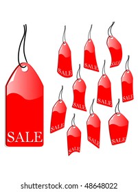 the vector red sales label