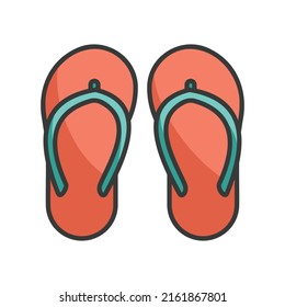 Icono de ilustración de sandalias rojas vectoriales