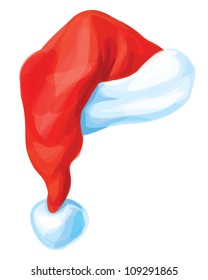 Vector of red Santa Claus hat.