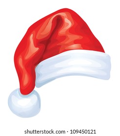 Vector of red Santa Claus hat.