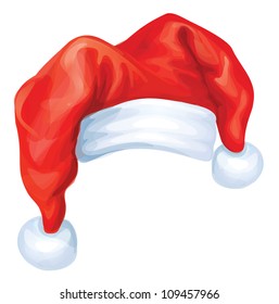 Vector of red Santa Claus hat.