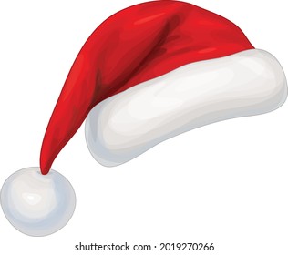 Vector of red Santa Claus hat.