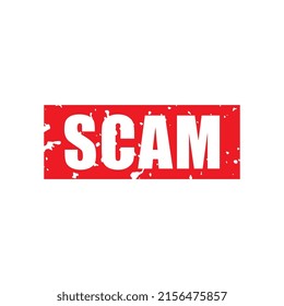 Vector Red Scam Grunge Label