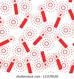 vector red seamless pattern with candles