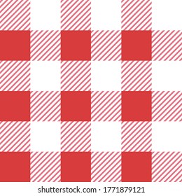 Vector red seamless table cloth texture. Vector illustration. Textile template.