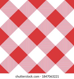 Vector red seamless table cloth texture. Vector illustration. Textile pattern.