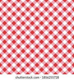 Vector red seamless table cloth texture. Vector illustration. Textile pattern.