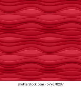 Vector Red seamless Wavy background texture. Wave pattern