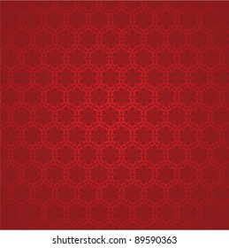vector red seamless winter background with snowflakes