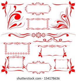 vector red set of design elements