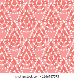 Vector red shibori monochrome compact tear drops seamless pattern. Suitable for textile, gift wrap and wallpaper.