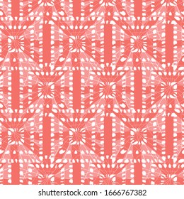 Vector red shibori monochrome squares seamless pattern. Suitable for textile, gift wrap and wallpaper.