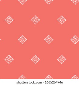 El vector rojo shibori simple polka cuadrado diamante punto sin fisuras. Apropiado para textiles, envolvimiento de regalo y papel pintado.