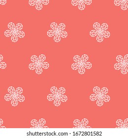 Vector red shibori simple floral pattern. Suitable for textile, gift wrap and wallpaper.