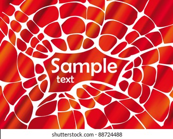 Vector red shine illustration with white web