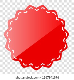 vector Red Shining rounde star Blank Tag at transparent effect background