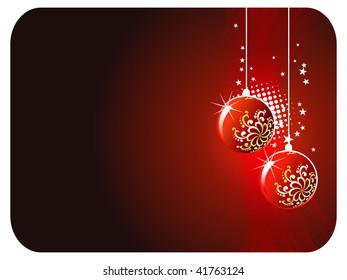 vector Red shiny christmas ball with space for text