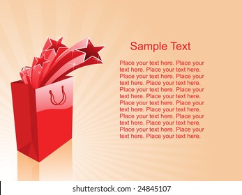 vector of red shopping bags with place for text