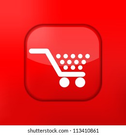 Vector red Shopping icon. Eps10. Easy to edit