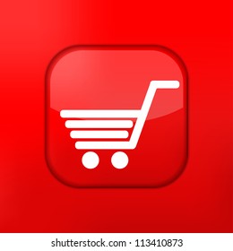 Vector red Shopping icon. Eps10. Easy to edit