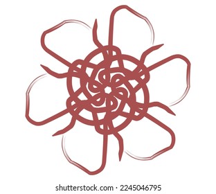 vector of red sign or flower for logo