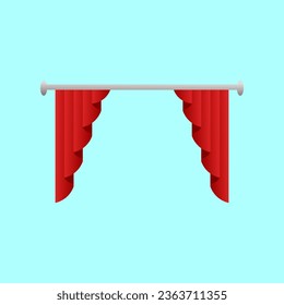 vector de cortinas de seda roja con luz y sombras de las abiertas y cerradas