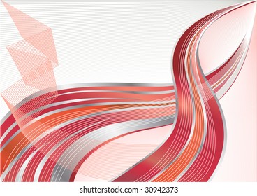 Vector red and silver background; clip-art
