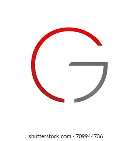 Vector Red Single Letter G C Logo