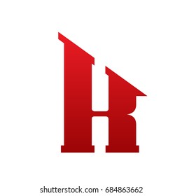 Vector Red Single Letter K Realtor Logo 