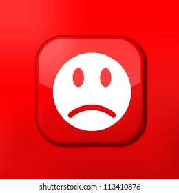 Vector red smile icon. Eps10. Easy to edit