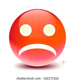 vector red smile on a white background