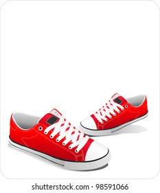Vector Red Sneakers Stock Vector (Royalty Free) 98591066 | Shutterstock