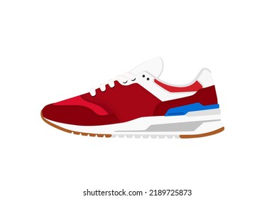 Vector Red Sneakers Silhouette Sportstyle Men Stock Vector (Royalty ...