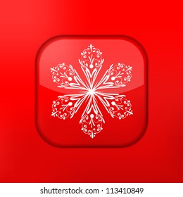 Vector red Snowflake icon. Eps10. Easy to edit