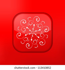 Vector red Snowflake icon. Eps10. Easy to edit