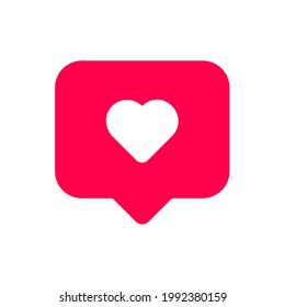 Vector red social media Like, comment, share and save icons. Simple style and isolated on a blank background. Color editable.