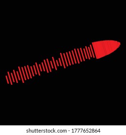 Vector red sound wave bullet icon idea.