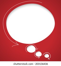 vector red speech bubble with arrows
