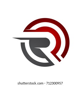 Vector Red Speed Circle Letter R Logo