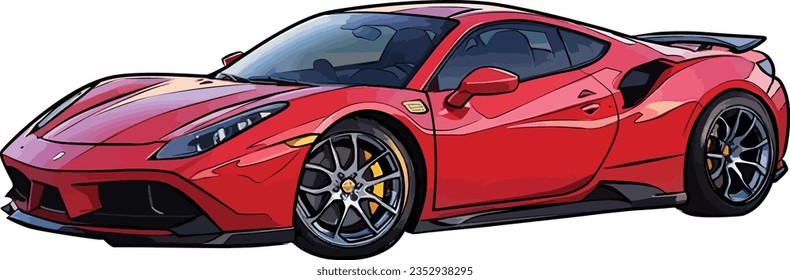 juego de vehículos deportivos vectoriales rojos para uso ilustrativo.