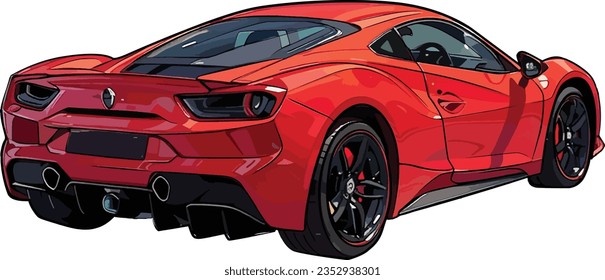 vector red sport car set for illustration use.