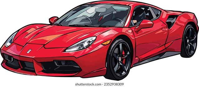 vector red sport car set for illustration use.