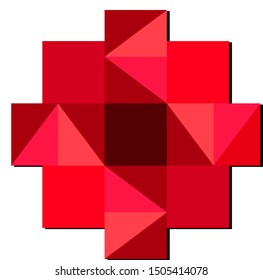 Vector Red Square and Triangle with shadow.
