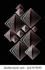 vector red squares on black background